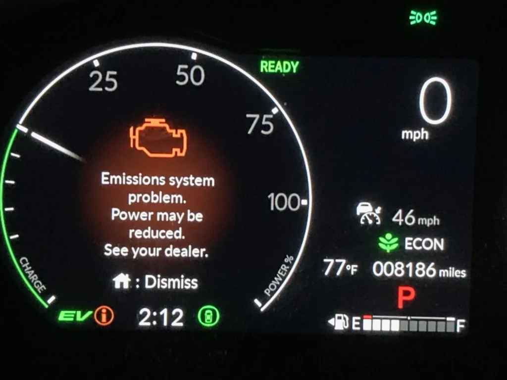 emission system problem in honda